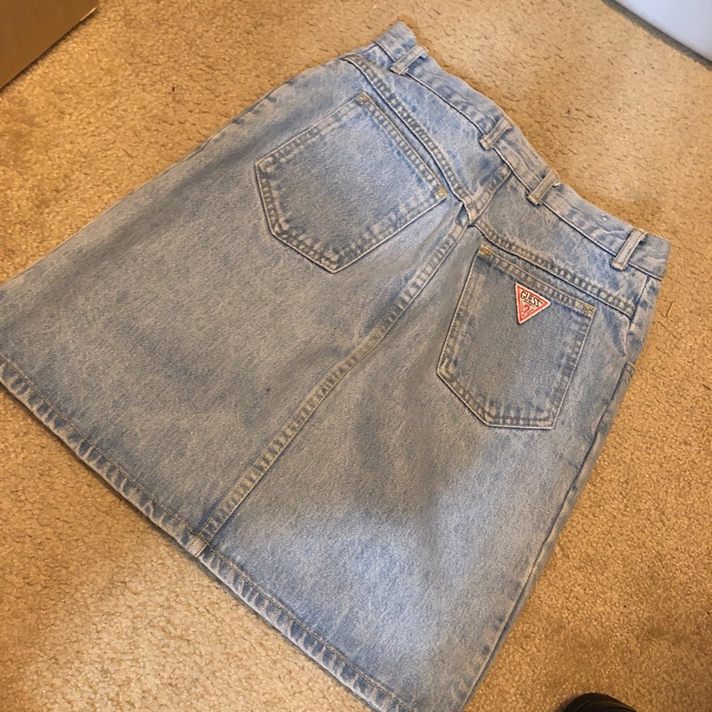 High waisted denim skirt